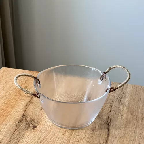 Скляна фруктовниця з ручками
